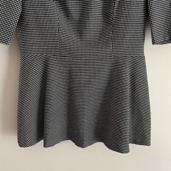 Pearl By Lela Rose Women 8 Black Checked Short Sleeve Poplin Combo Top NWT - Picture 2 of 13